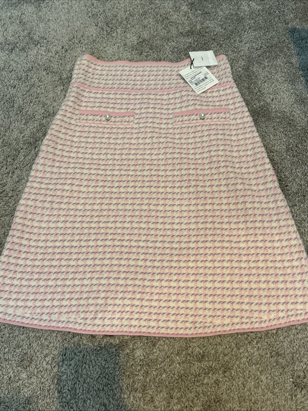 Sandro Paris Blandine Skirt 1 Daniella Top 2 Pink Purple Tweed Set Size S/M $485 - Picture 6 of 7